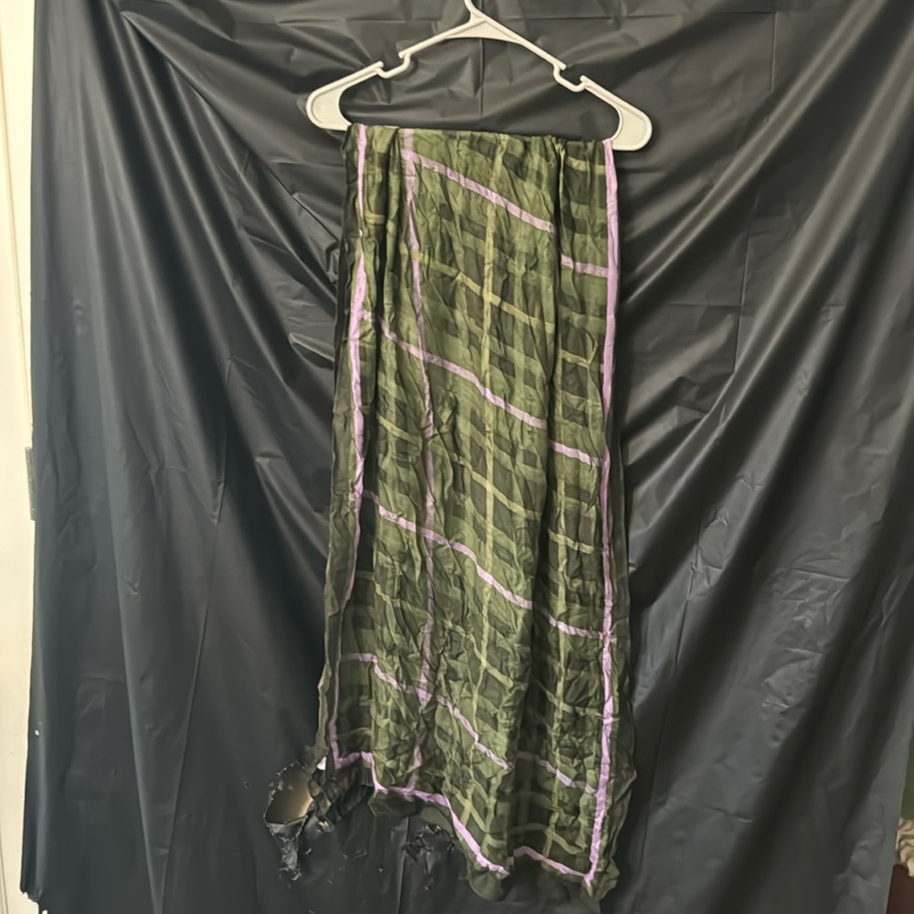 Green purple and dark green scarf